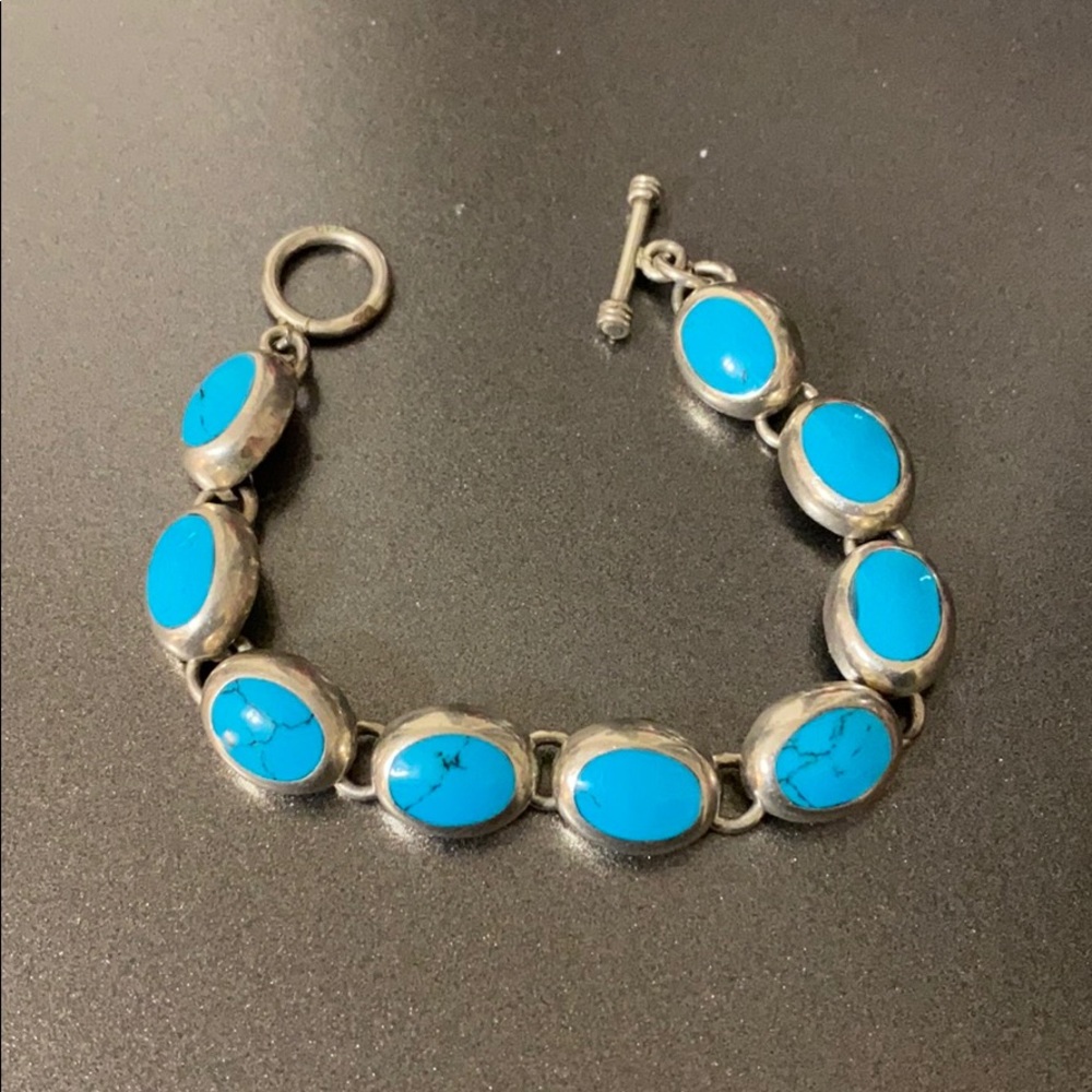 Taxico genuine turquoise 950 Sterling bracelet